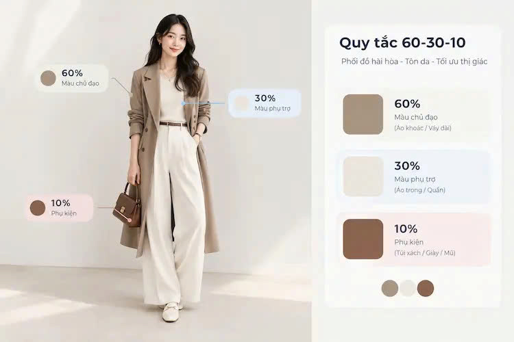 Phối đồ theo quy tắc giúp màu sắc hài hòa và tôn dáng.