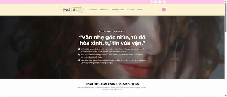 Homepage website TwistFit