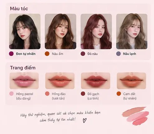 gợi ý kiểu tóc và trang điểm
